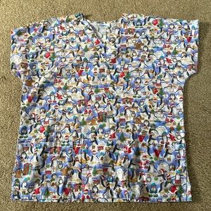 Penguin Scrub Top